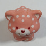 Vintage 1982 A.G.C. Strawberry Shortcake White Spotted Pink Kitty Cat Hard Rubber Toy Figure