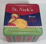 St. Nick's Fine Baking Natural Brown Sugar Pure Cane Dark Brown 100% Pure Santa Christmas Themed Large Tin Container