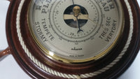 Vintage Adorna Ships Wheel Barometer with Rope Border Made in France