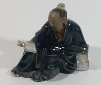 Vintage Asian Man Reading A Book Decorative Figurine