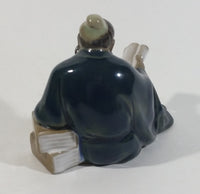 Vintage Asian Man Reading A Book Decorative Figurine