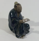 Vintage Asian Man Reading A Book Decorative Figurine