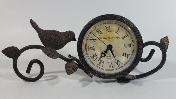 The Dublin Clock Company Sparrow Song Bird Decorative Metal Mantle Desk Clock