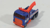 1997 Hot Wheels Rig Wrecker 24 HR Towing Emergency Tow Truck Dark Blue Die Cast Toy Car Vehicle