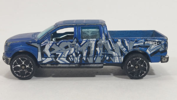 2013 Hot Wheels City Graffiti Rides 2009 Ford F-150 Truck Metallic Blue Die Cast Toy Car Vehicle