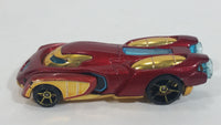 2014 Hot Wheels Marvel Iron Man Movie Film Comic Character Dark Red & Gold Die Cast Toy Car Vehicle