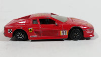 Vintage Yatming Road Tough Ferrari Testarossa Super Star 11 Red Die Cast Toy Car Vehicle