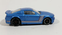 2009 Hot Wheels Mustang 45th Custom '07 Ford Mustang Blue Die Cast Toy Muscle Car Vehicle