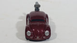 2010 Hot Wheels Volkswagen Beetle (Tooned) Metalflake Dark Red Die Cast Toy Car Vehicle