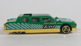 2001 Hot Wheels Turbo Taxi Limozeen Metallic Green Gold Die Cast Toy Car Limousine Limo Vehicle