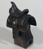 Vintage Miniature Horse Saddle On Stand Metal Pencil Sharpener Doll House Furniture Size