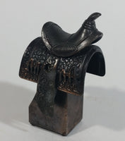 Vintage Miniature Horse Saddle On Stand Metal Pencil Sharpener Doll House Furniture Size