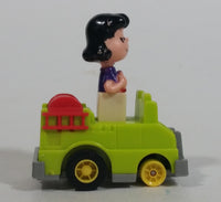 Vintage 1989 Peanuts Gang Pop Mobiles United Features Syndicate Lucy Van Pelt Green Plastic Toy Car Vehicle McDonald's Happy Meals