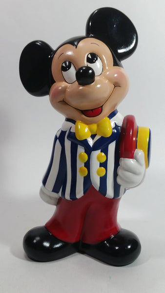 Vintage 1989 Walt Disney Mickey Mouse Cartoon Character 9 1/2" Tall Hand Painted Ceramic Ornament Signed and Dated