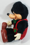 Vintage 1981 Disney Applause Mickey Mouse Christmas Themed Cartoon Character Rubber and Plush Stuffed Animal