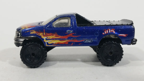 2008 Hot Wheels Team: Ford Racing 1997 Ford F-150 Lifted 4x4 Dark Blue Die Cast Toy Car Vehicle