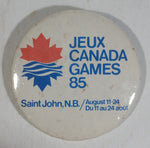 1985 Jeux Canada Games 85 Saint John, N.B. Round White Pin Sports Collectibles