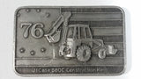 Vintage 1976 J.I. Case 850C Construction King Tractor Heavy Metal Belt Buckle Bicentennial Edition - 05193