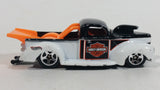 2001 Hot Wheels Harley Davidson Motor Cycles '40 Ford Truck White Black Die Cast Toy Car Vehicle