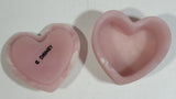 Vintage Incolay Disney Mickey Mouse and Minnie Mouse Pink Heart Shaped Marble Like Lidded Trinket Box Cartoon Collectible