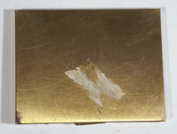 Vintage Beautiful Mother of Pearl Square Tiled Design Gold Toned Metal Hinged Cigarettes Smokes Case Box