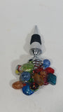 Hand Made Colorful Art Glass Beads Wine Champagne Bottle Stopper Corker Rubber Tipped