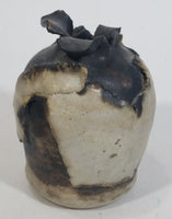 Wrapped Brutalist Abstract Style Brown Cream White Glazed Art Pottery Vase