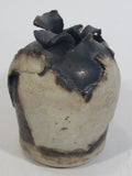 Wrapped Brutalist Abstract Style Brown Cream White Glazed Art Pottery Vase