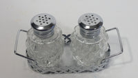 Glass Salt and Pepper Shakers Set and Carrying Tray with Handles