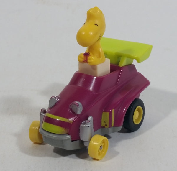 Vintage 1989 Peanuts Gang Pop Mobiles United Features Syndicate Woodstock Bird Character Plastic Toy Car Vehicle McDonald's Happy Meals