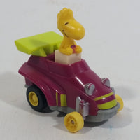 Vintage 1989 Peanuts Gang Pop Mobiles United Features Syndicate Woodstock Bird Character Plastic Toy Car Vehicle McDonald's Happy Meals