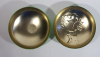 2013 M & M's Chocolate Candies Green Character Christmas Themed Candy Shaped Round Tin Metal Container