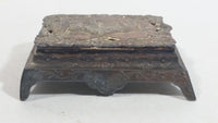 Vintage Banff 'Souvenir of Banff' Metal Hinged Keepsake Trinket Footed Dresser Vanity Box Travel Tourism Collectible