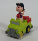 Vintage 1989 Peanuts Gang Pop Mobiles United Features Syndicate Lucy Van Pelt Green Plastic Toy Car Vehicle McDonald's Happy Meals