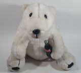 Collectible 1993 Coca-Cola Coke Soda Pop Beverage White Polar Bear Holding Coca Cola Bottle 14" Tall Stuffed Animal Plush Toy
