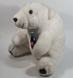 Collectible 1993 Coca-Cola Coke Soda Pop Beverage White Polar Bear Holding Coca Cola Bottle 14" Tall Stuffed Animal Plush Toy