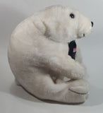 Collectible 1993 Coca-Cola Coke Soda Pop Beverage White Polar Bear Holding Coca Cola Bottle 14" Tall Stuffed Animal Plush Toy