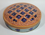 Collectible Large 10 1/2" Lattice Blueberry Pie Tin Metal Container