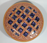 Collectible Large 10 1/2" Lattice Blueberry Pie Tin Metal Container