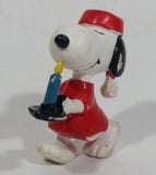 Vintage United Features Peanuts Snoopy Sleep Walking With a Candle PVC Toy Figure Made in Hong Kong