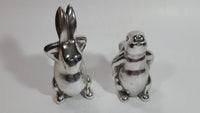 Set of 2 Bunny Rabbit Hare Stainless Steel Figurines