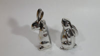 Set of 2 Bunny Rabbit Hare Stainless Steel Figurines