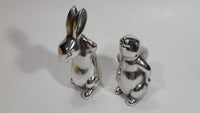 Set of 2 Bunny Rabbit Hare Stainless Steel Figurines