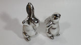 Set of 2 Bunny Rabbit Hare Stainless Steel Figurines