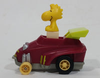 Vintage 1989 Peanuts Gang Pop Mobiles United Features Syndicate Woodstock Bird Character Plastic Toy Car Vehicle McDonald's Happy Meals