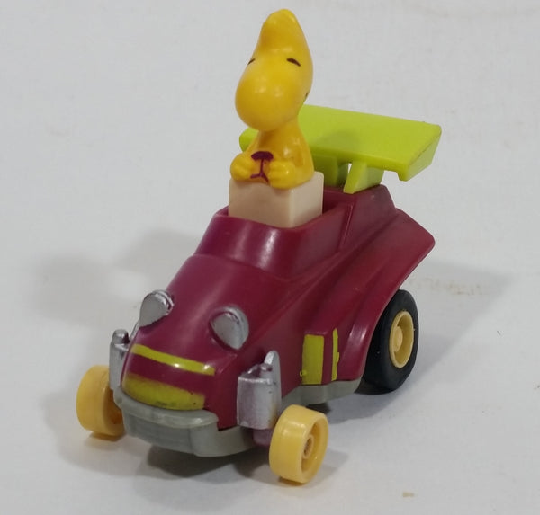 Vintage 1989 Peanuts Gang Pop Mobiles United Features Syndicate Woodstock Bird Character Plastic Toy Car Vehicle McDonald's Happy Meals