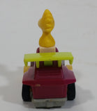 Vintage 1989 Peanuts Gang Pop Mobiles United Features Syndicate Woodstock Bird Character Plastic Toy Car Vehicle McDonald's Happy Meals