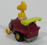 Vintage 1989 Peanuts Gang Pop Mobiles United Features Syndicate Woodstock Bird Character Plastic Toy Car Vehicle McDonald's Happy Meals