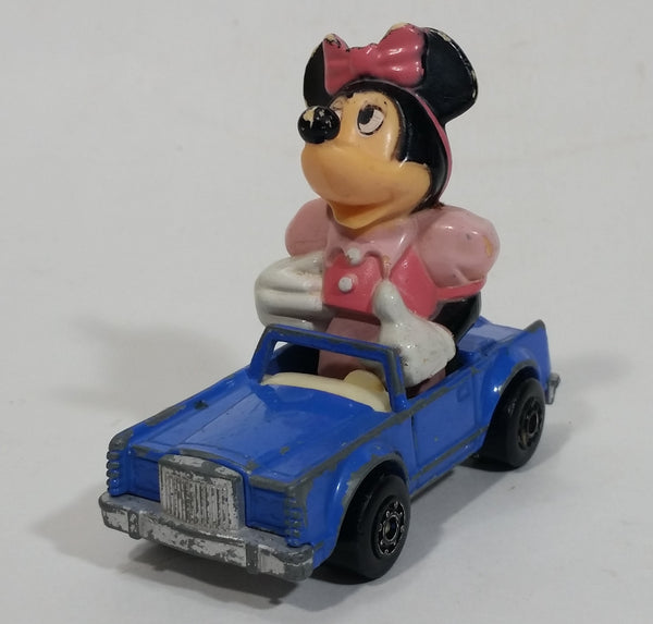 Vintage 1979 Walt Disney Productions Lesney Matchbox Pink Minnie Mouse Cartoon Character Series No. 4 Blue Die Cast Toy Car Vehicle