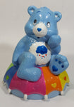 TCFC Care Bears Blue Grumpy Bear Rain Cartoon Character On Rainbow Heart Umbrella Ceramic Coin Bank Collectible